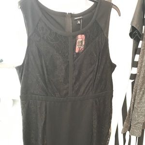 Torrid Black Lace Front Wiggle Dress